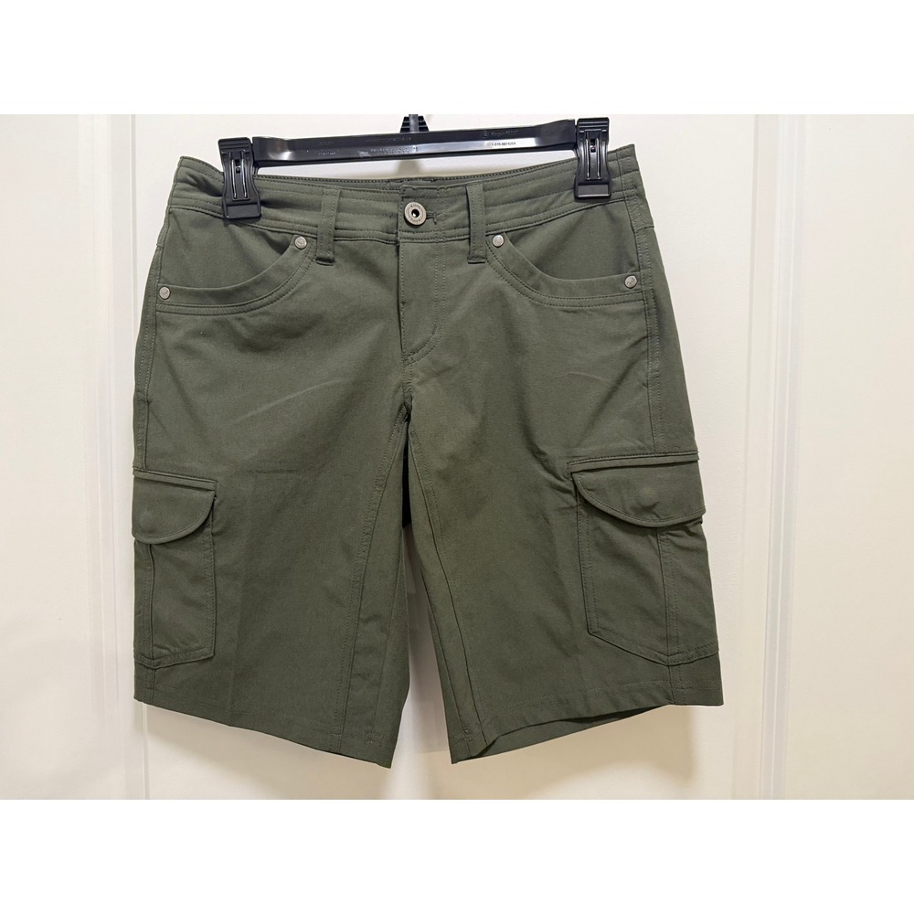 Kuhl Splash Cargo Shorts Womens 0 Dark Olive Green Hiking Outdoor Utility 9"